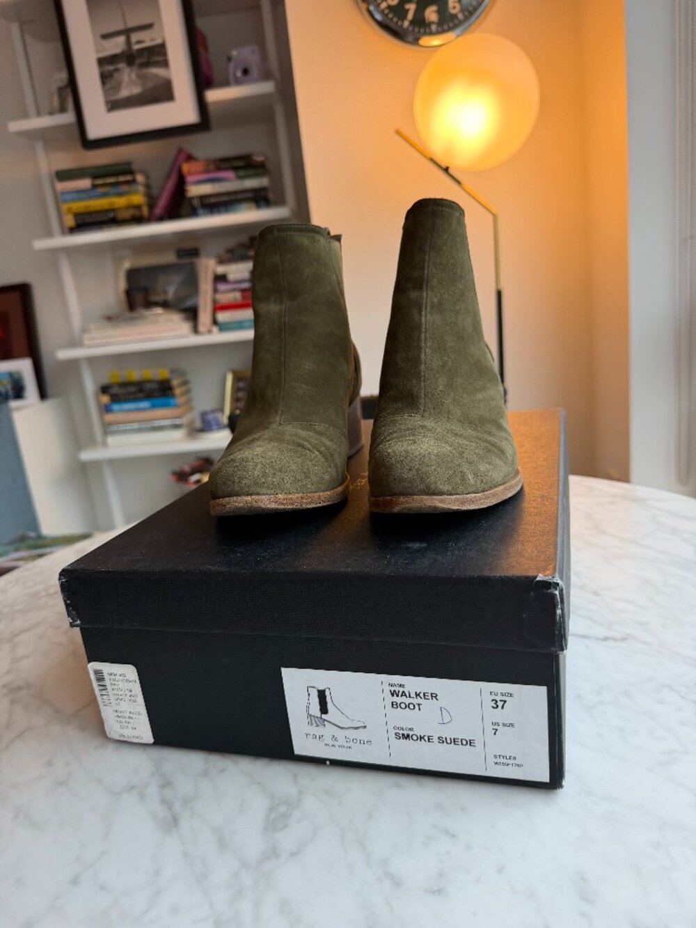 Rag & Bone Green Suede Booties